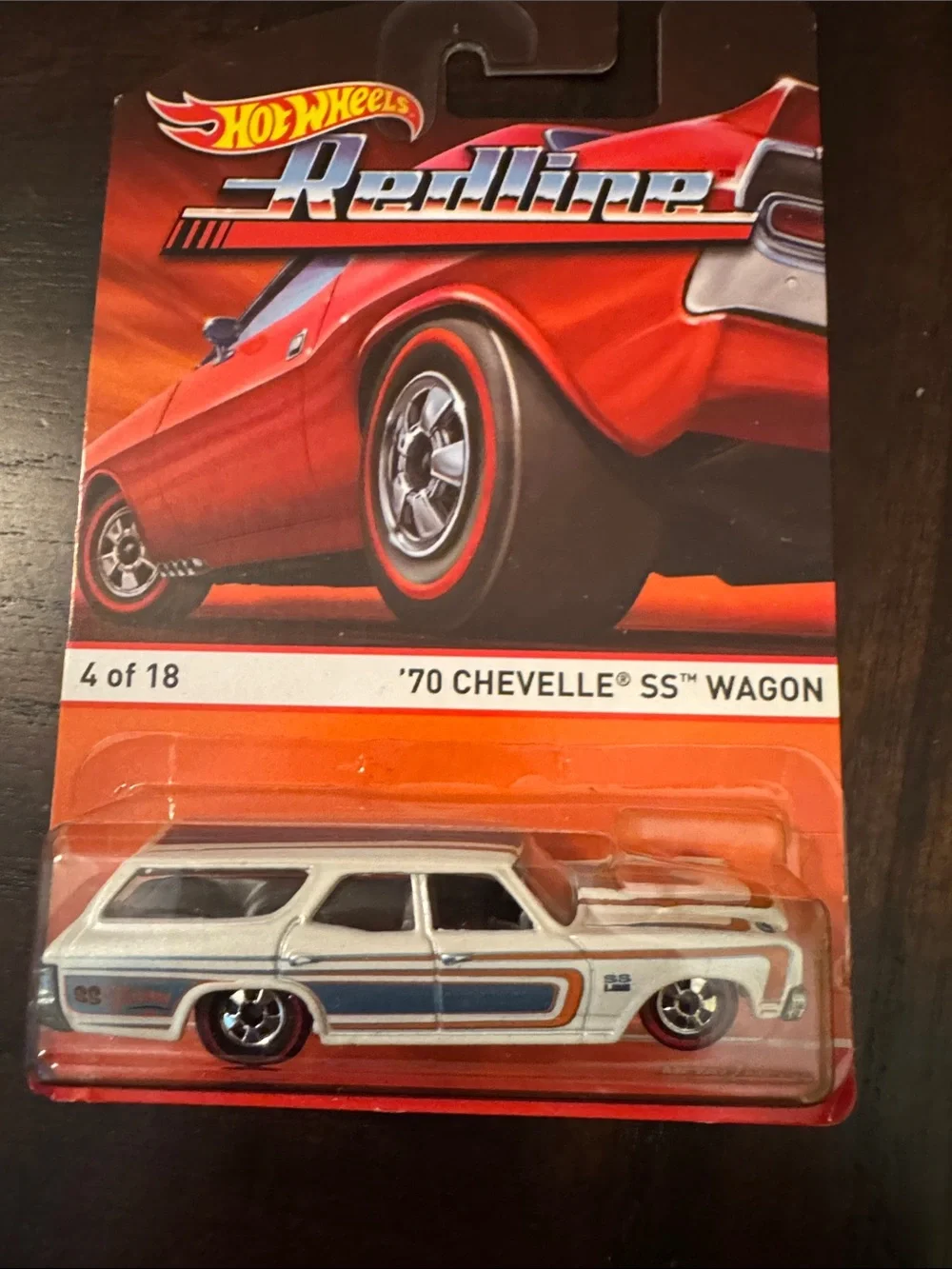 Mattel Hot Wheels '70 Chevelle SS Wagon - White with Blue & Orange Stripes